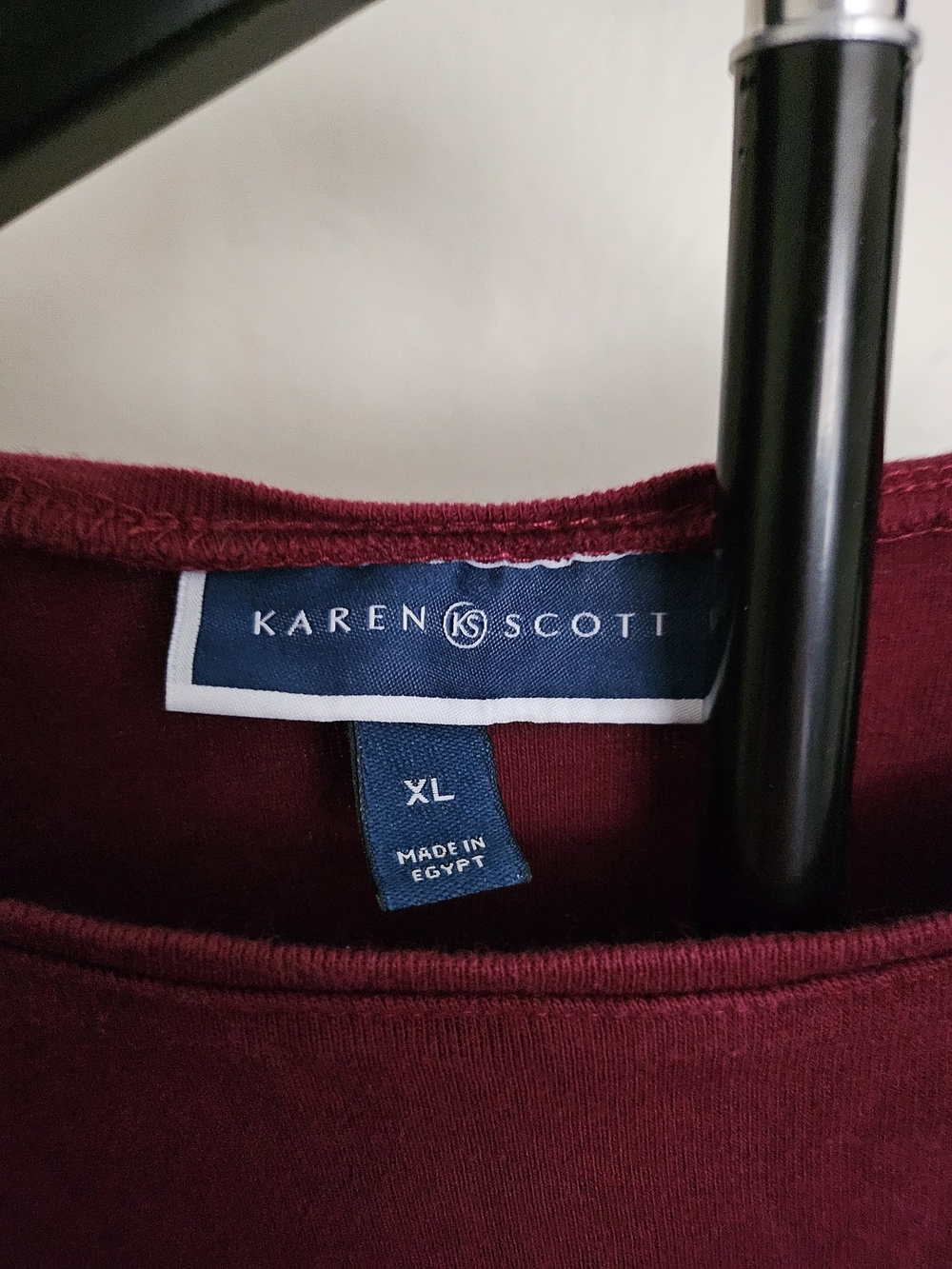 Karen Scott Sleeveless Crewneck Tank Top - Burgundy - Picture 2 of 3